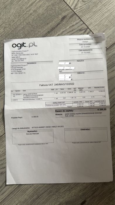 Acer Nitro 5 – i7-11800H | 32 GB RAM |  RTX 3060 6 GB