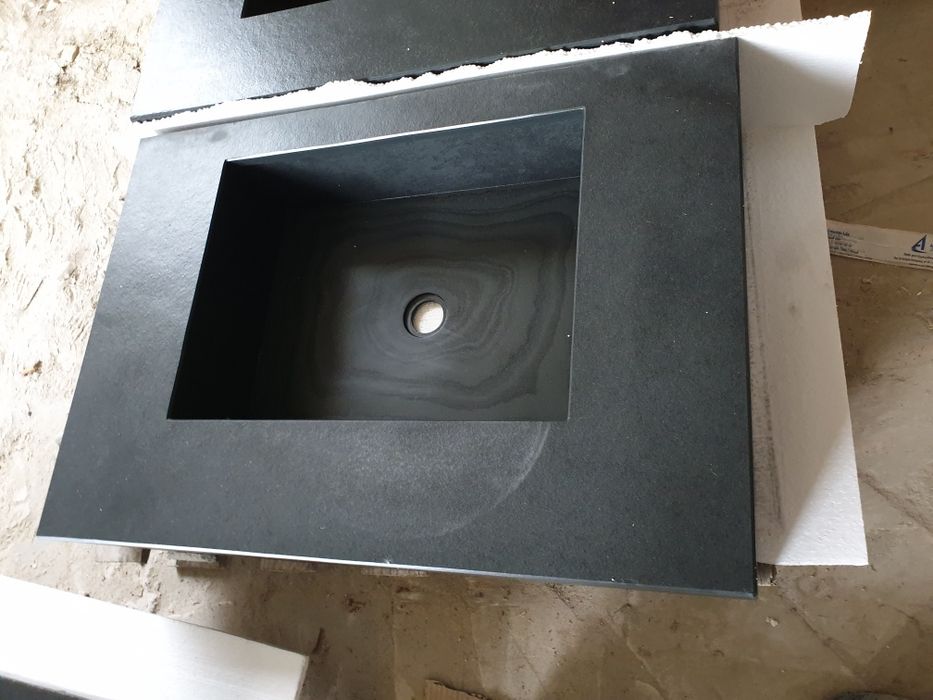 Lavatório para casa de banho em ardosia preta