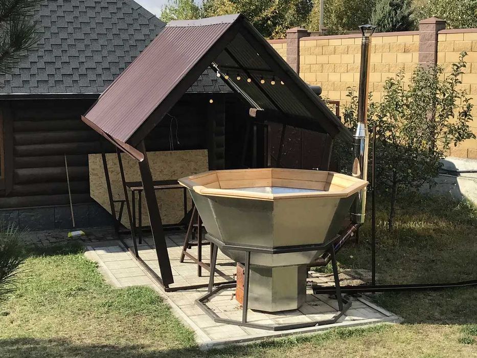 Карпатський Банний Чан на дровах из метала/нерж и ольхи на 4-6 чел