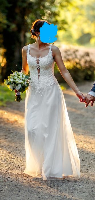 Suknia ślubna r. 36/38, 176 cm