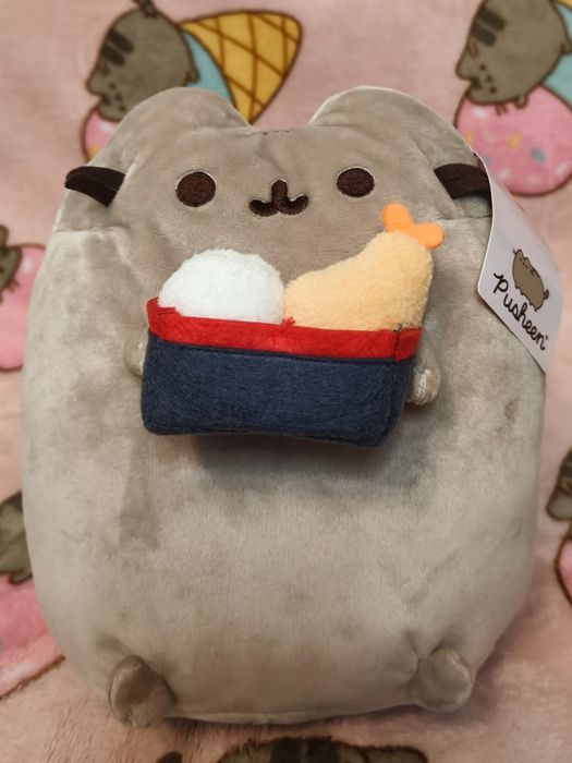 maskotka zabawka pluszowa pusheen bento box z miseczką ryżu i krewetką