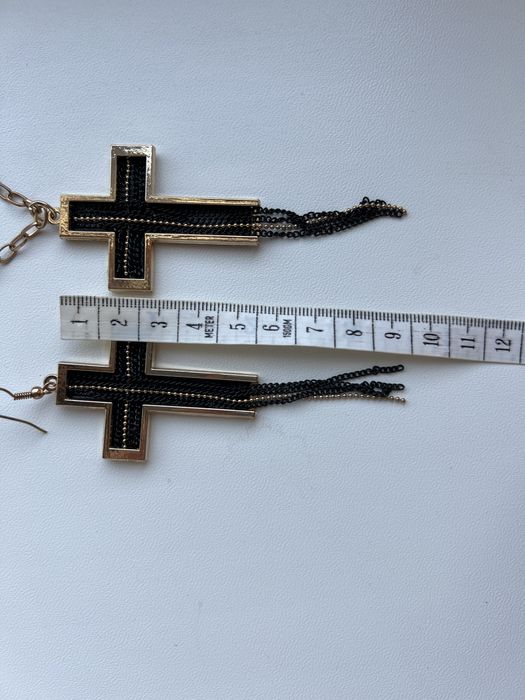 Набір сережки + ланцюжок Хрест