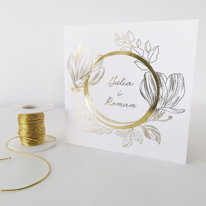 Zaproszenia ślubne w stylu GLAMOUR magnoliowy ring