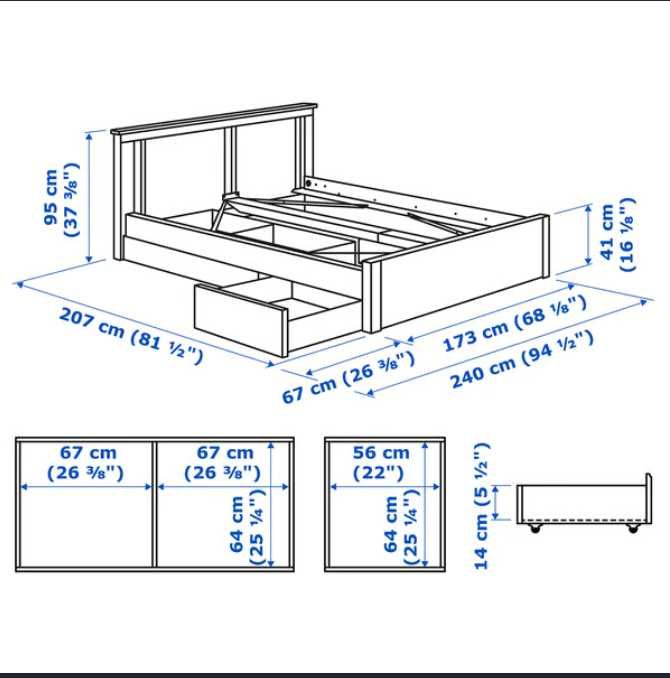 Cama IKEA Songesand Queen com Gavetas de Arrumação — Como Nova