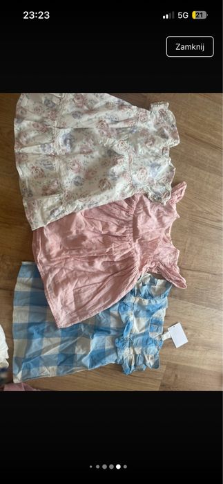 Ubranka letnie 80/86/ h&m, resserved, sinsey metki