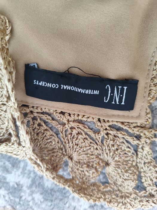 Złota ażurowa narzutka, tunika w stylu Boho, letnim