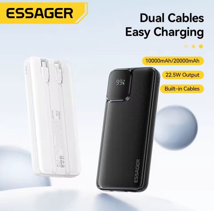 Power Bank Essager 20000 mAh 22.5w  / Baseus Adaman Metal павербанк