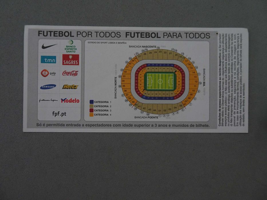 Bilhete de futebol Portugal Hungria Jogo de qualificação Campeonato do Mundo Fifa 2010 - 10 outubro 2009 nº 14