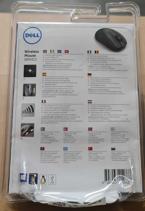 Rato ambidestro Dell WM413 novo
