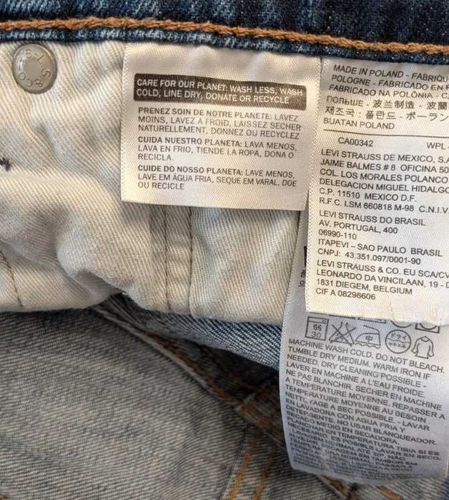 Levi's 511 W34L32 spodnie jeansowe slim fit niebieskie