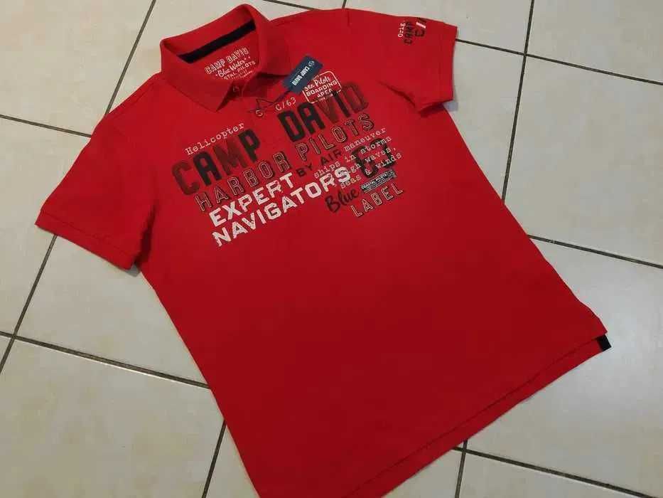 CAMP DAVID - NOWA! z LOGO i Metkami Koszulka Polo Męska rozmiar M/L