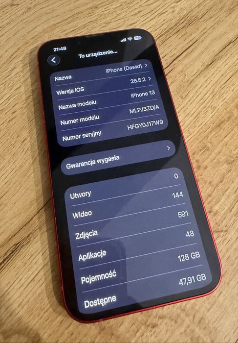 iPhone 13 128gb RED czerwony 93%