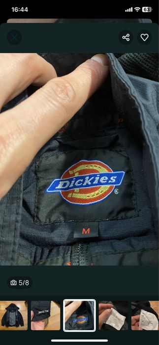 (S-M) DICKIES Черная курточка на мембране весенняя осенняя tnf gore tex ветровка