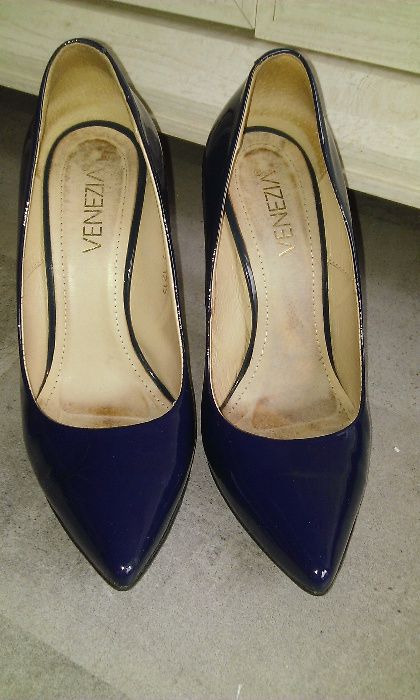 Venezia Szpilki  czółenka granatowe 37