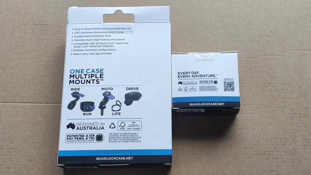 Uchwyt na telefon motocyklowy rowerowy Quad Lock Handlebar PRO tłumik