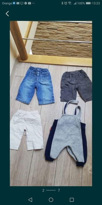 Spodnie chłopięce roz 68 zestaw 5 sztuk