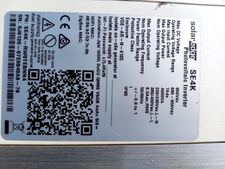 SolarEdge 4 SE4K Inwerter