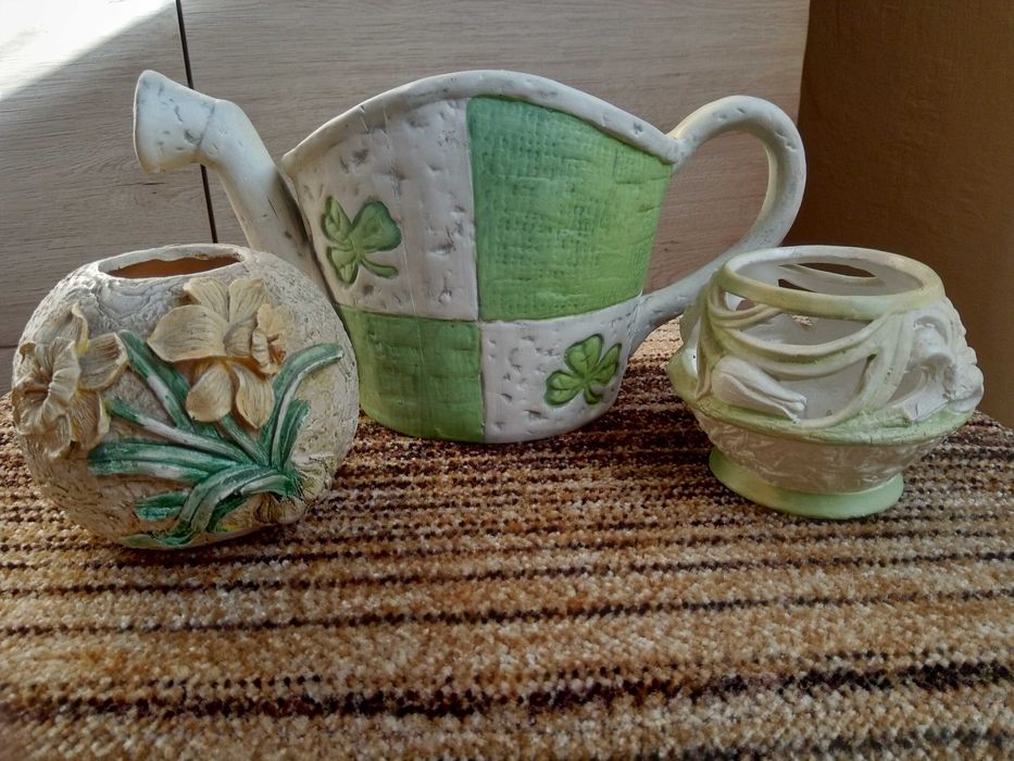 naczynia konewka ceramiczna wykonane ręcznie do domu ogrodu
