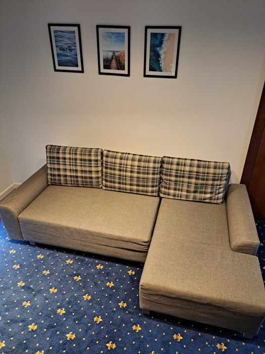 Łóżko narożne szare, kanapa