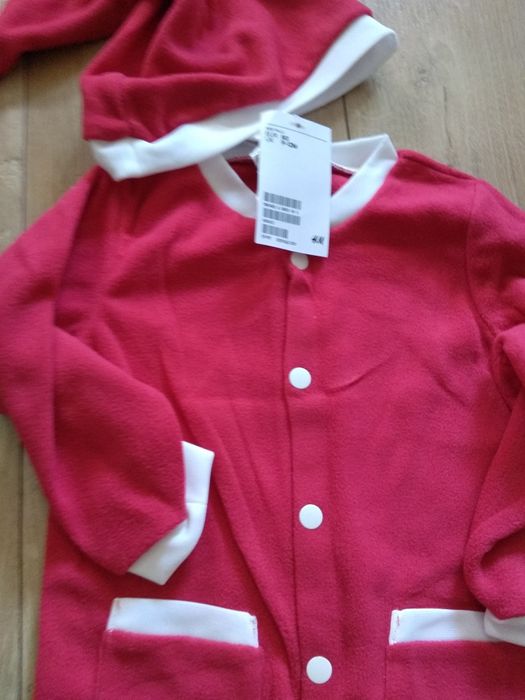 NOWY pajacyk H&M polarowy sesja zdjęciowa świąteczna Mikołaj 80