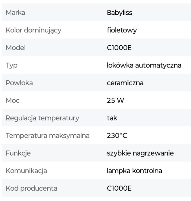 Lokówka automatyczna Babyliss Paris C1000E Curl Secret