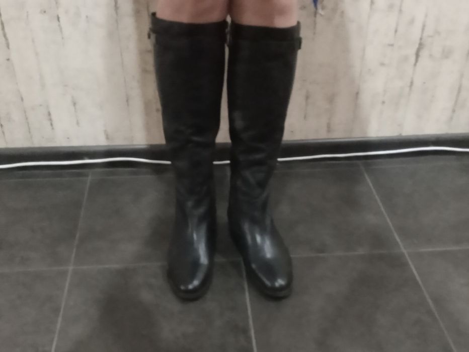 Кожаные сапоги, р 37