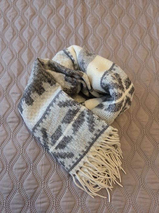 Szalik zimowy w kratę I kaszmirowy Szalik damski