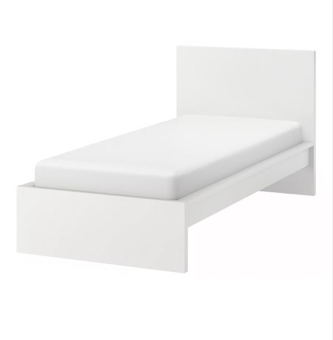 Cama MALM Solteiro (90x200) completa - Com estrado e colchão
