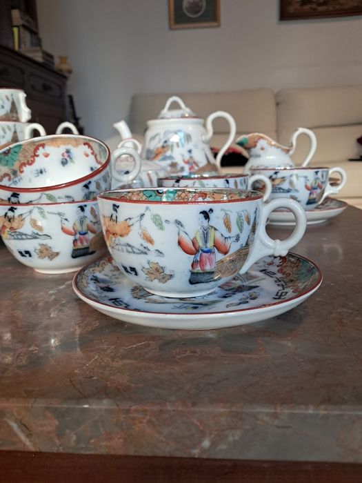 Serviço chá loiça holandesa, motivos orientais