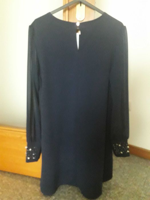 Vestido de festa em azul marinho e pérolas (NOVO COM ETIQUETA)