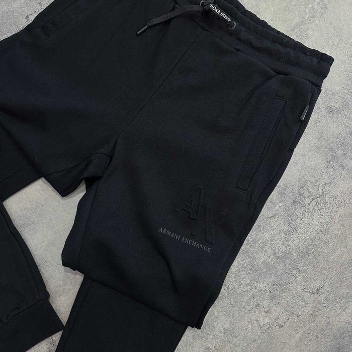 Якісний чоловічий чорний спортвиний костюм Армані)