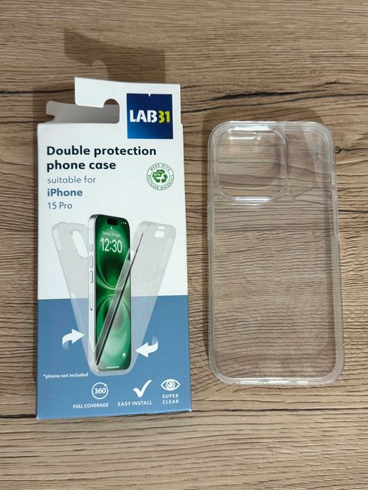 Etui przezroczyste podwójne case przezroczysty do telefonu iPhone 15 Pro Lab31