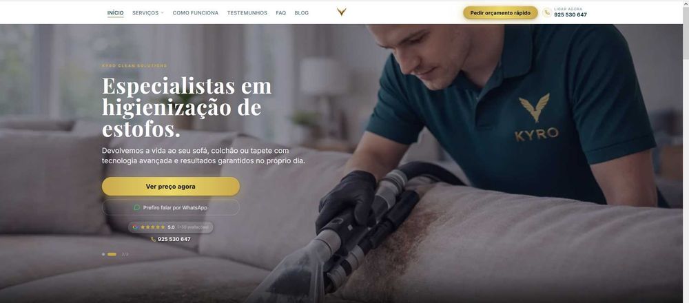 Limpeza de sofás ao domicílio