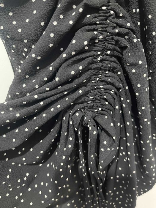 Vestido Midi Zara Basic Polka Dot – Efeito Franzido