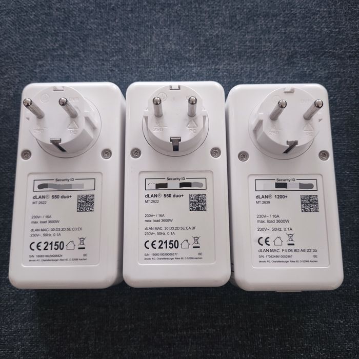 Conjunto Powerline Devolo (3 Unidades) – 1200+ e 550 duo+