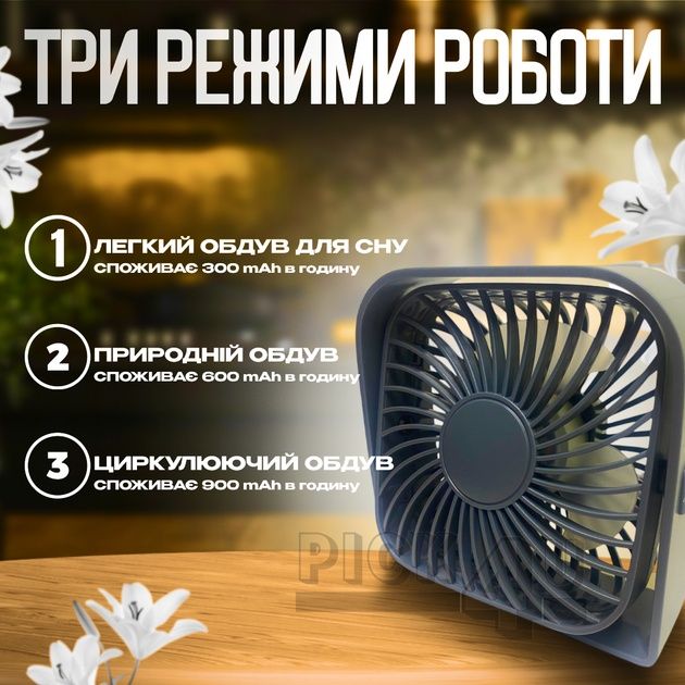 Портативний USB вентилятор від компанії Topk / оригінал  3 швидкості обдуву / портативний кондиціонер / USB  кондиціонер