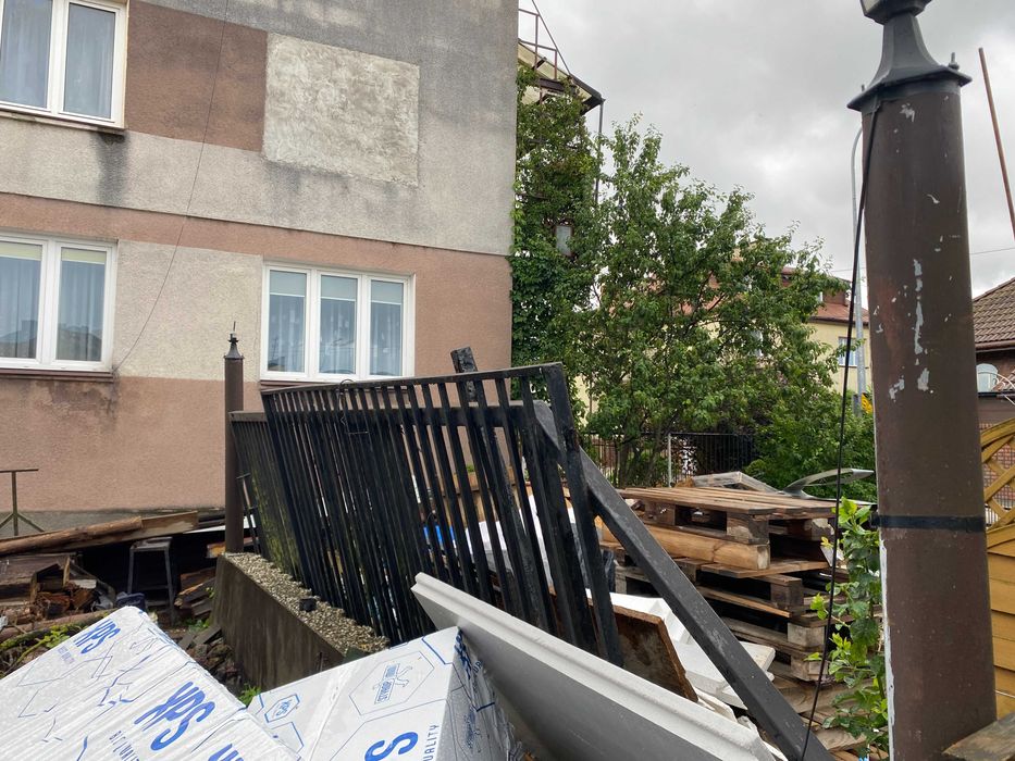 Duża ciężka solidna brama profil pełny z 2 przęsłami