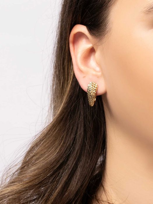 Złote kolczyki 585 diamentowane łezki zapięcie angielskie