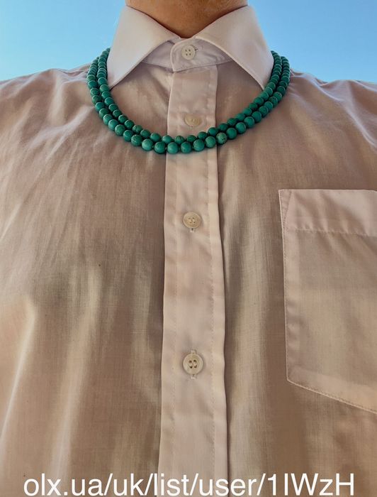 Длинные бусы натуральна бирюза Number 8 Nevada 8mm 85,7g