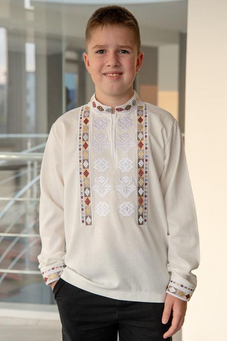 Вишиванка льон для хлопчика підлітка 110 116 122 128 134 140 146 152