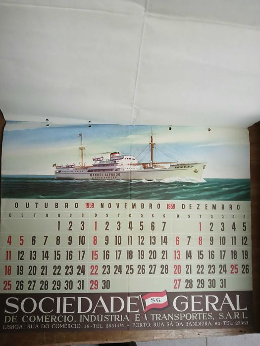 Calendários de parede de empresas de marinha mercante