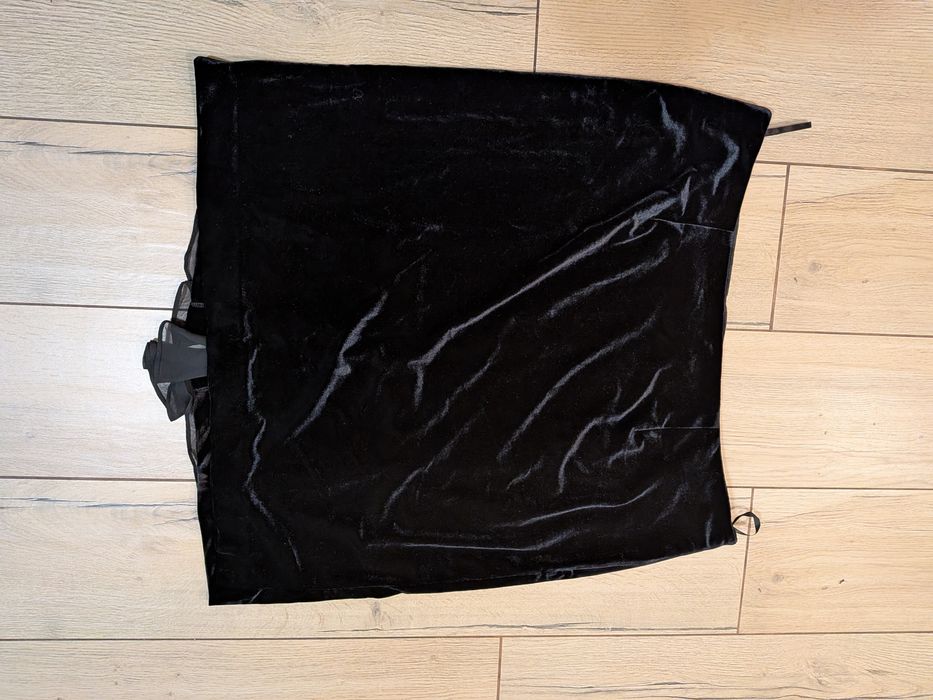 Nowa spódnica czarna elegancka stylowa klasyczna welur 48/50