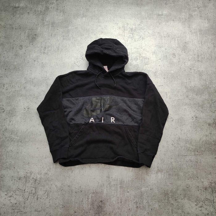 MĘSKA Bluza Hoodie Czarna Nike AIR z Kapturem Bawełna Duże Logo sport