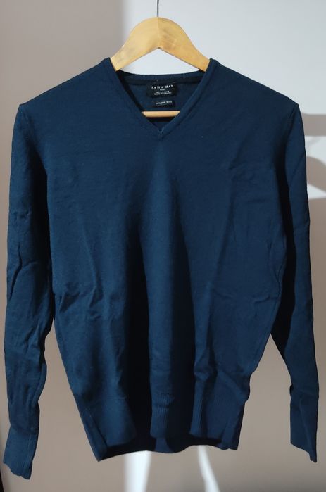 Camisola de Malha 100% Lã Azul turquesa