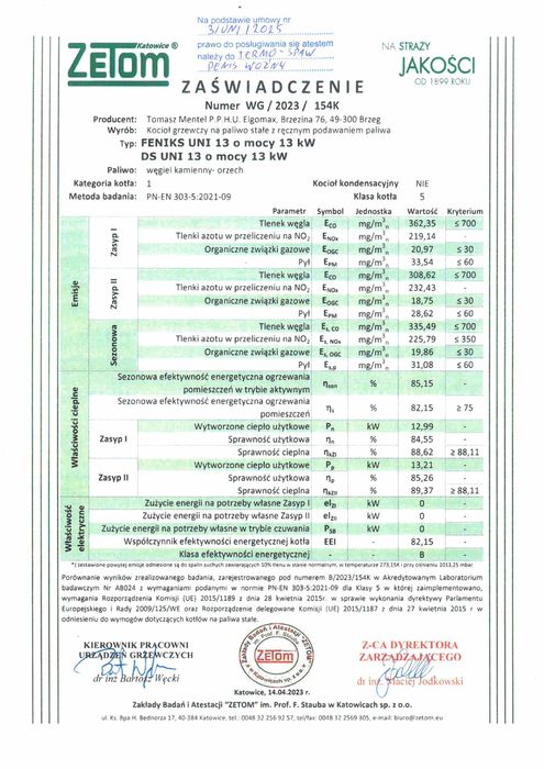 piec 13kw do 160m2 na drewno wegiel 5 klasa fenix uni dostawa gratis