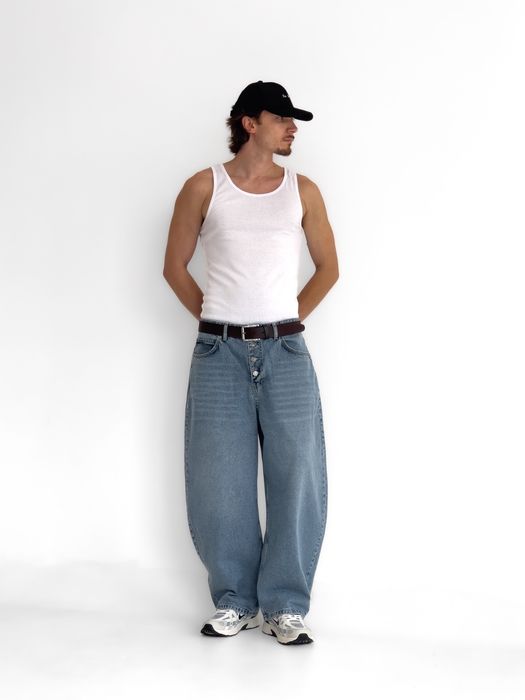 Джинси чоловічі широкі baggy/barrel/balloon jeans, штани баггі | Джинсы багги мужские широкие Джынсы беги стиль 90 х реп ск8 rap sk8 y2k | Розмір S