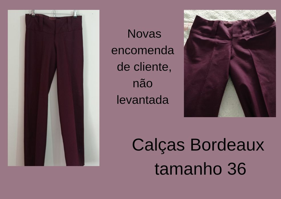 Calças Bordeaux novas