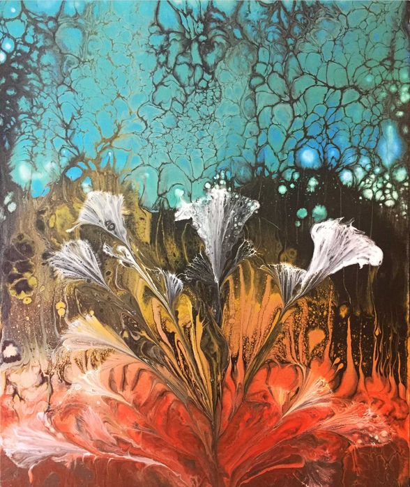 Картина для интерьера флюид арт