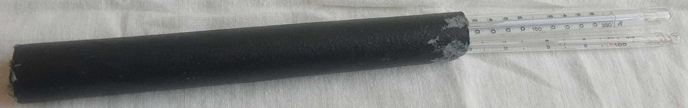 PRL - zestaw 2 szklane termometry laboratoryjne 100 i 200 stopni