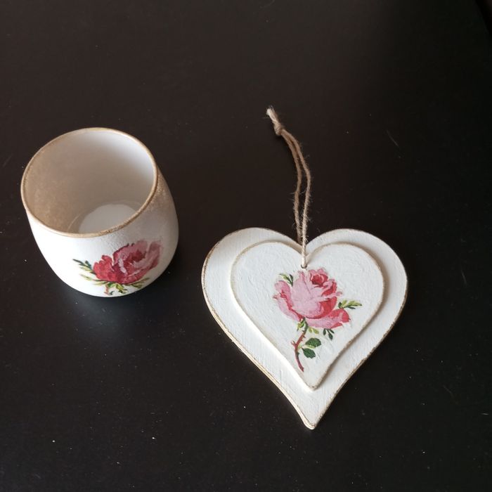 ręcznie ozdabiana zawieszka i świecznik na tealigty-styl retro vintage